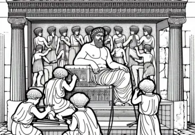 Mausoleum von Halikarnassos – Steinmetze bei der Arbeit an kunstvollen Reliefs
