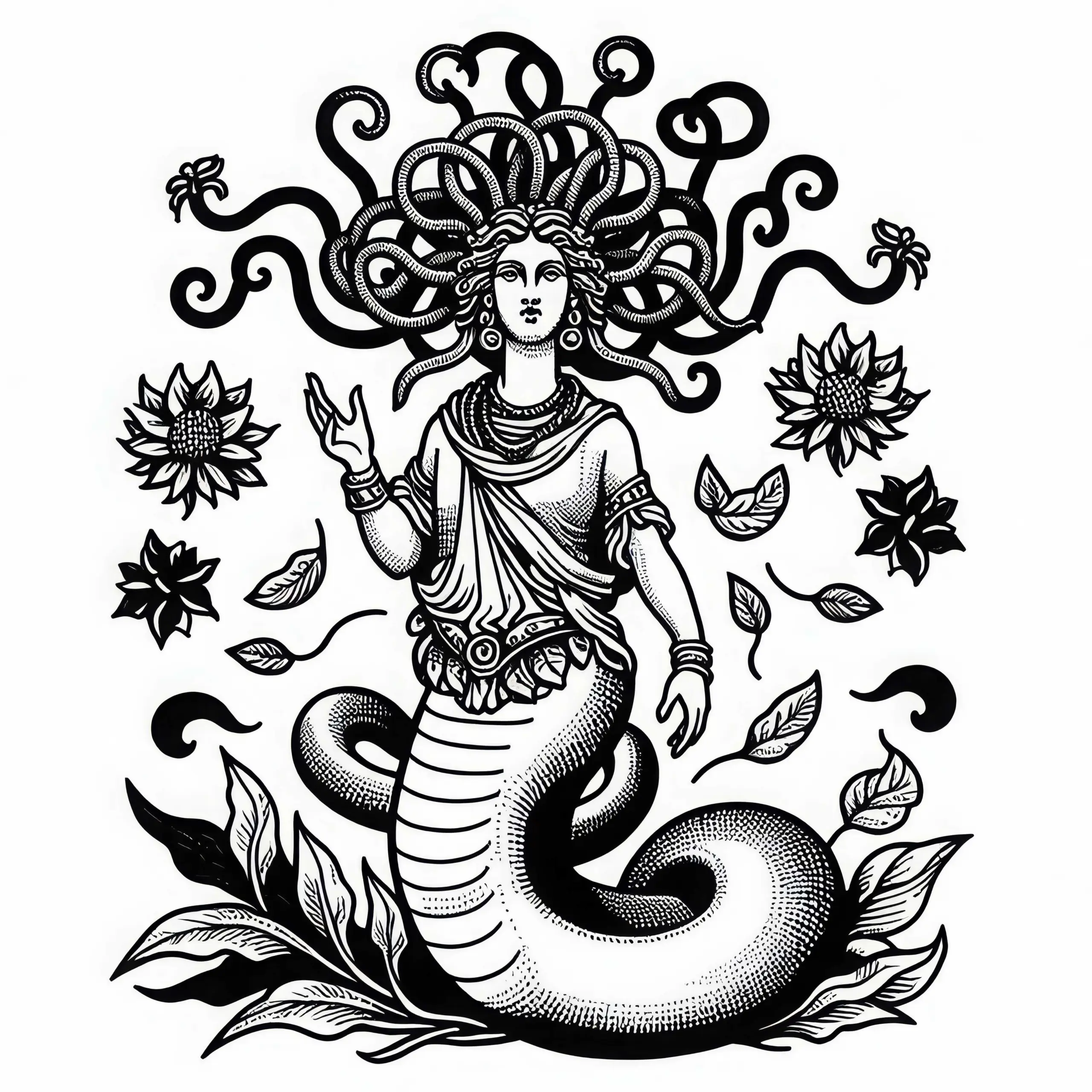 Medusa Ausmalbild Kostenlos Herunterladen