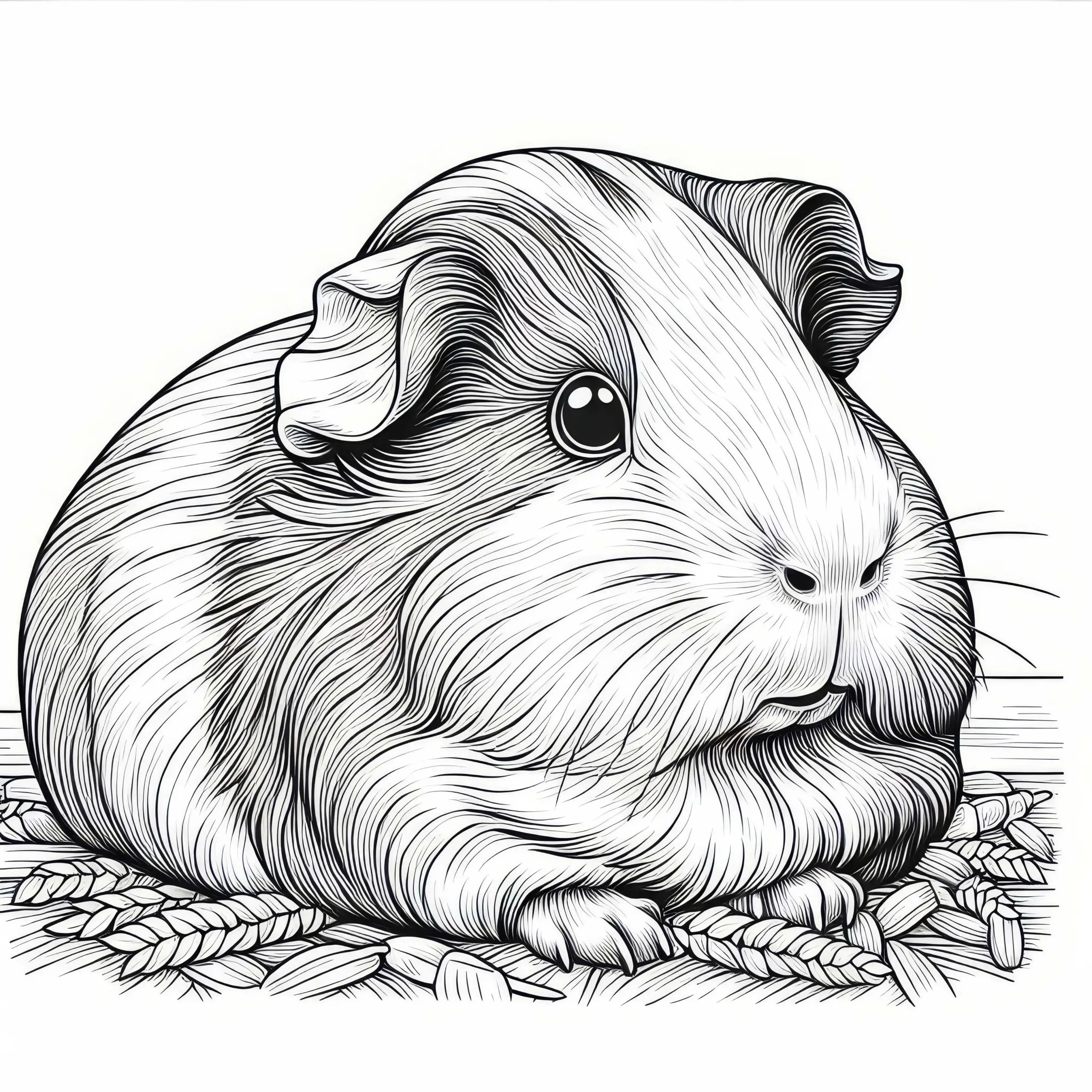Meerschweinchen Malvorlage: Detaillierte und kostenlos (Ausmalbild)