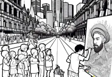 Melbourne Straßenkünstler Ausmalbild Kostenlos