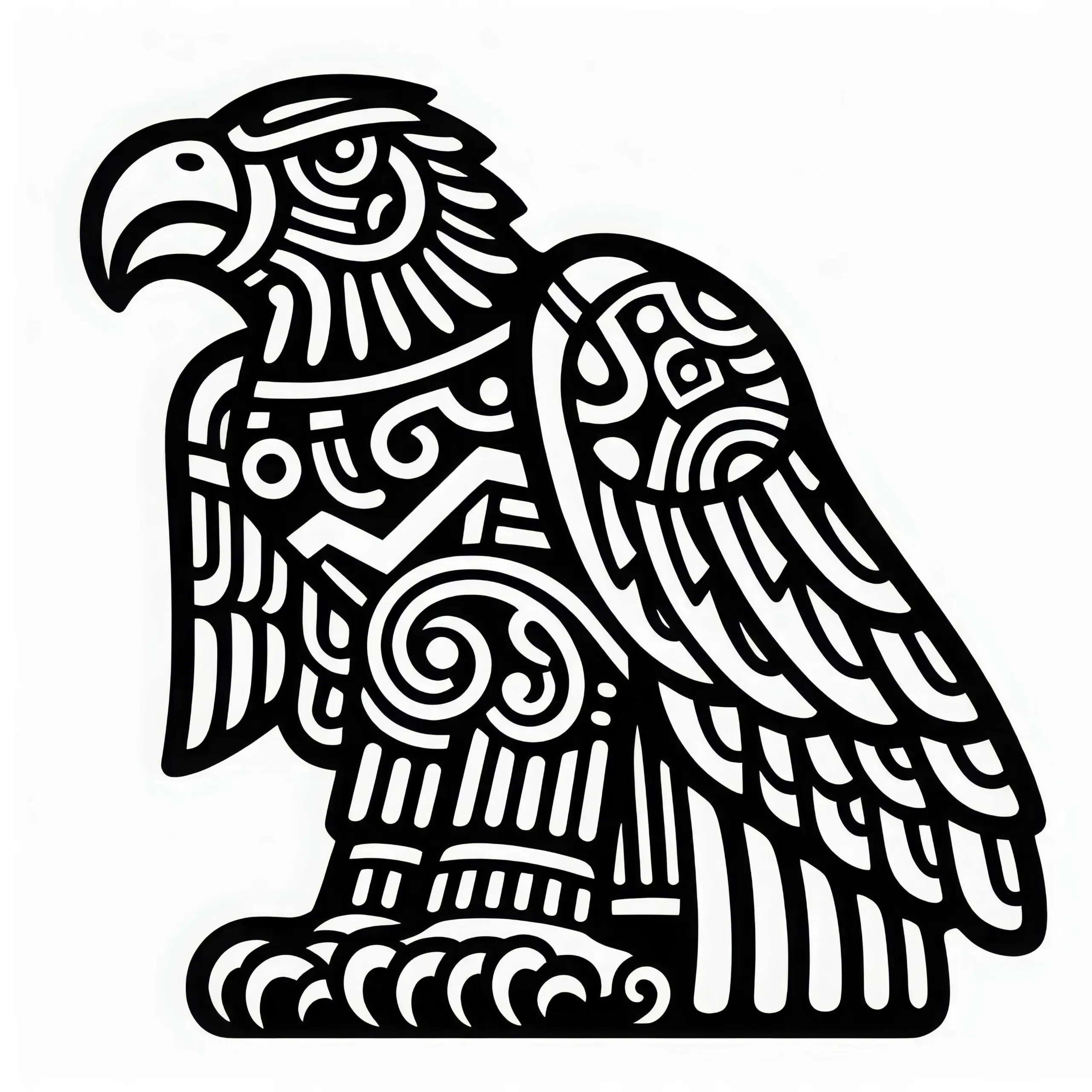Männer Adler Malvorlage Sternzeichen Maya Kostenlos (Ausmalbild)