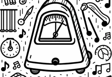 Metronom Ausmalbild Zubehör Musikinstrument Gratis
