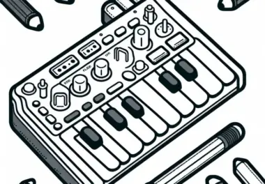 Midi-Controller Malvorlage für Zubehör elektronischer Instrumente kostenlos
