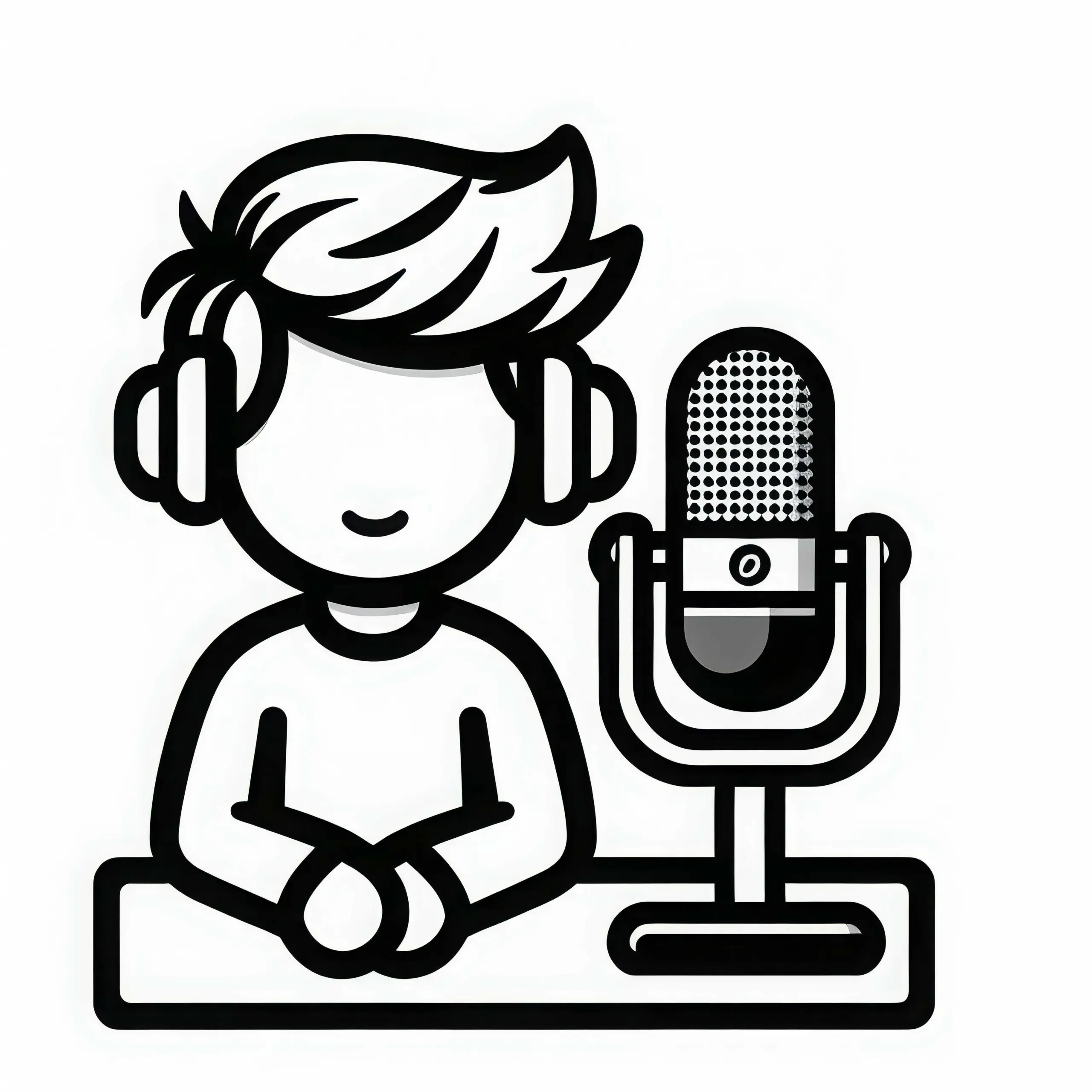Ausmalbild Mikrofon für YouTuber – Kostenlos downloaden und online ausmalen
