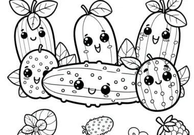 Mini-Gurken Ausmalbild Gratis
