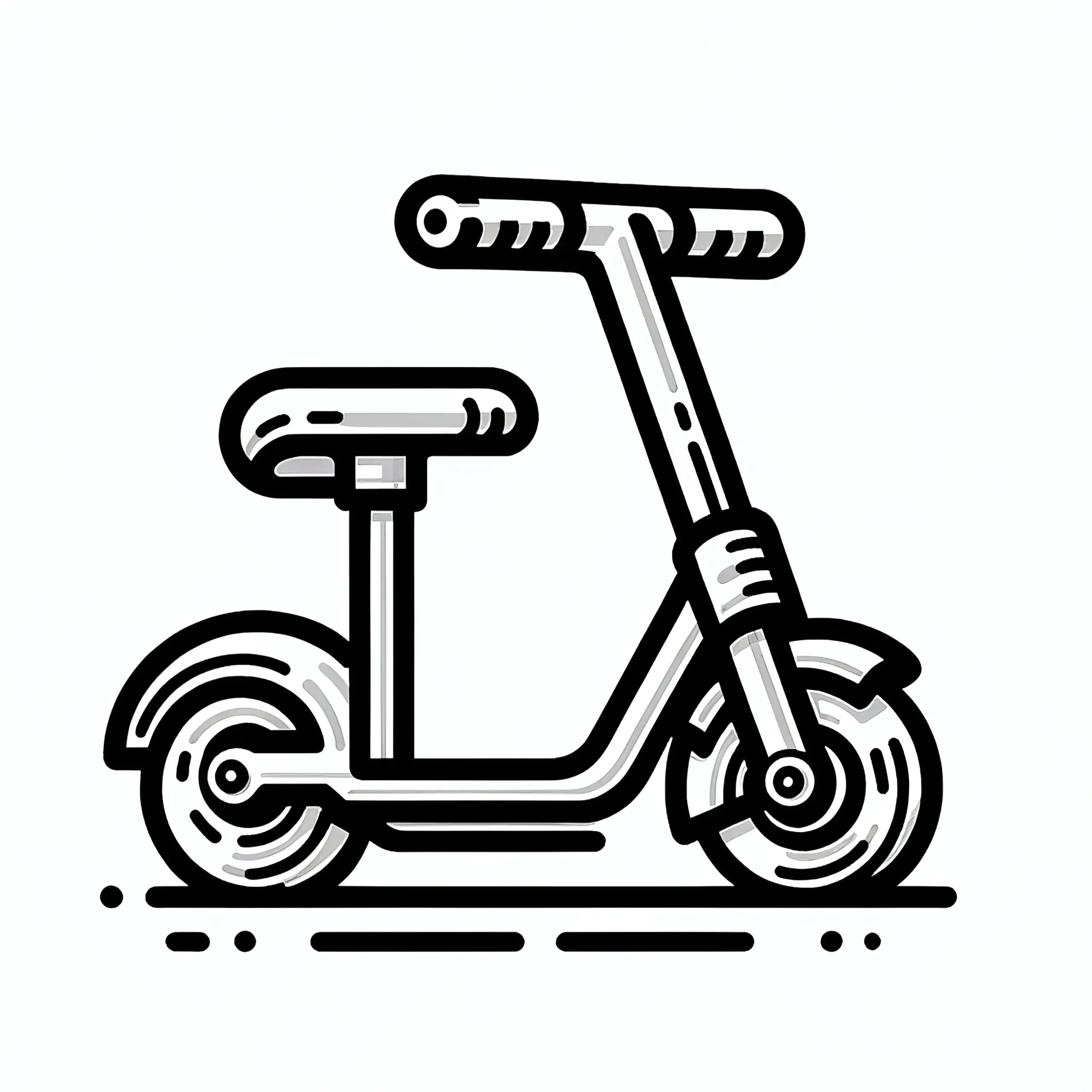 Minimalistischer Kinderroller ohne Hintergrund: Einfache Malvorlage für Kleinkinder (Kostenlos) (Ausmalbild)