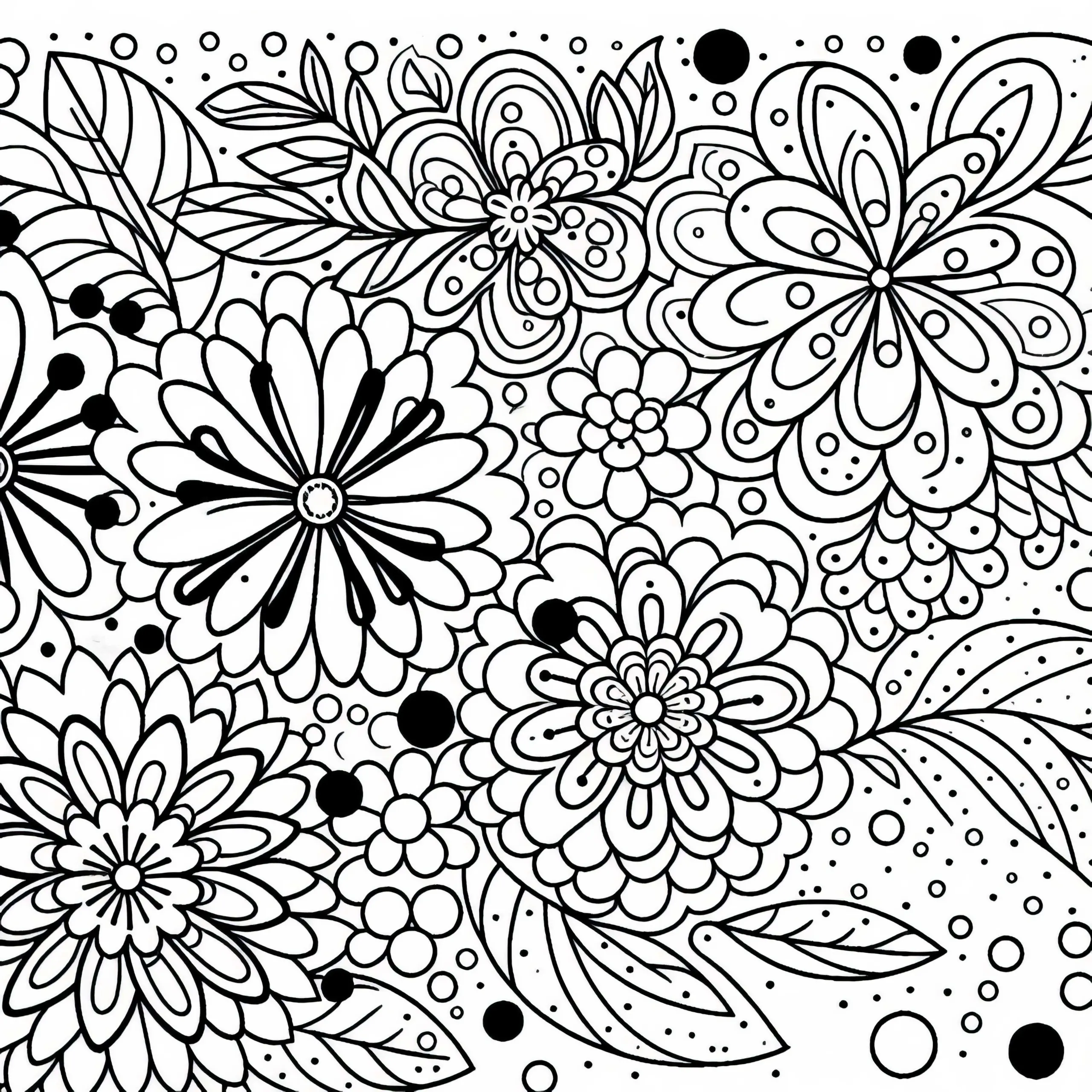 Mix aus Blumen – Ausmalbild Gratis