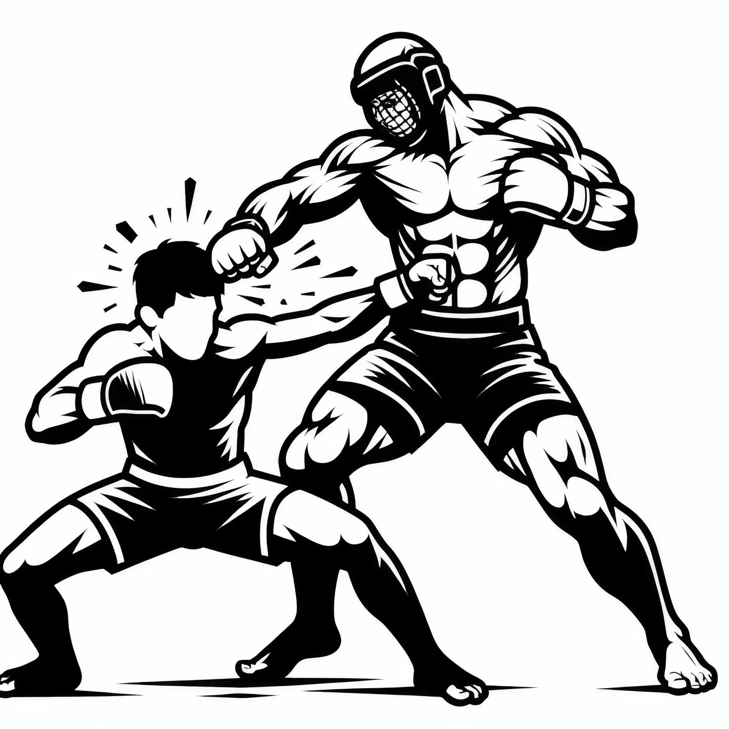Ausmalbild von MMA-Kämpfer zum kostenlosen Download
