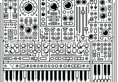 Modular Synthesizer Malvorlage: Kostenloses Ausmalbild für Elektronische Instrumente