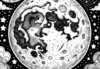 Kostenlose einfache Mond-Malvorlage zum Ausmalen