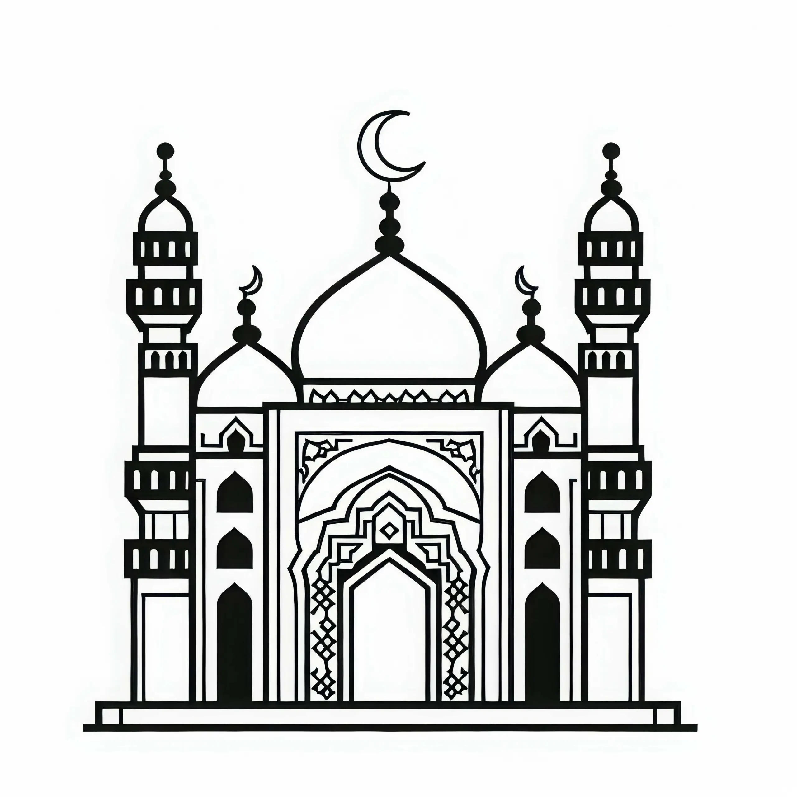 Moschee Ausmalbild Kostenlos herunterladen und online ausmalen