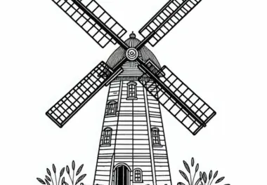 Mühle Malvorlage Gratis