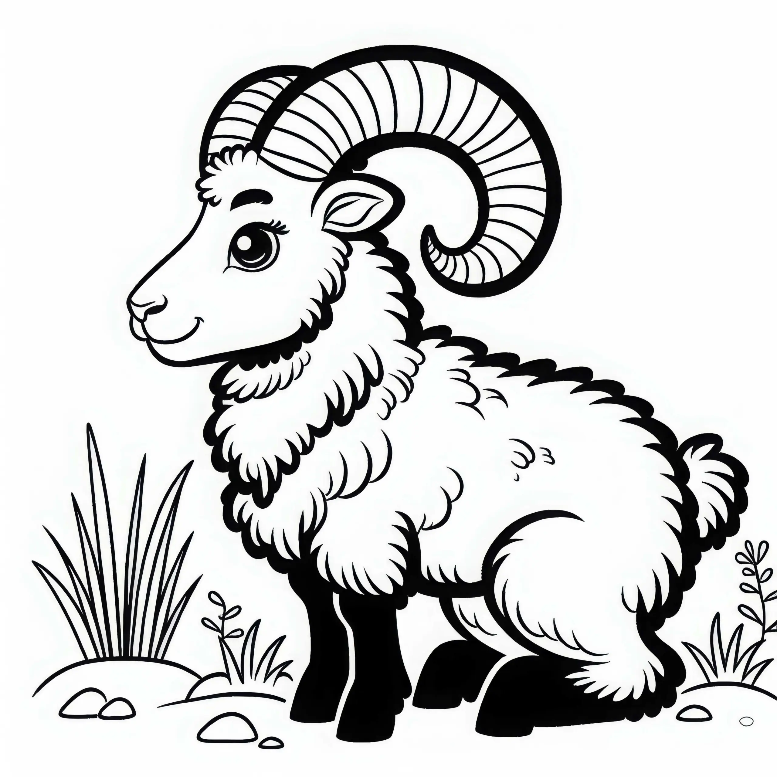Mufflon Malvorlage – Einfach und Kostenlos (Ausmalbild)