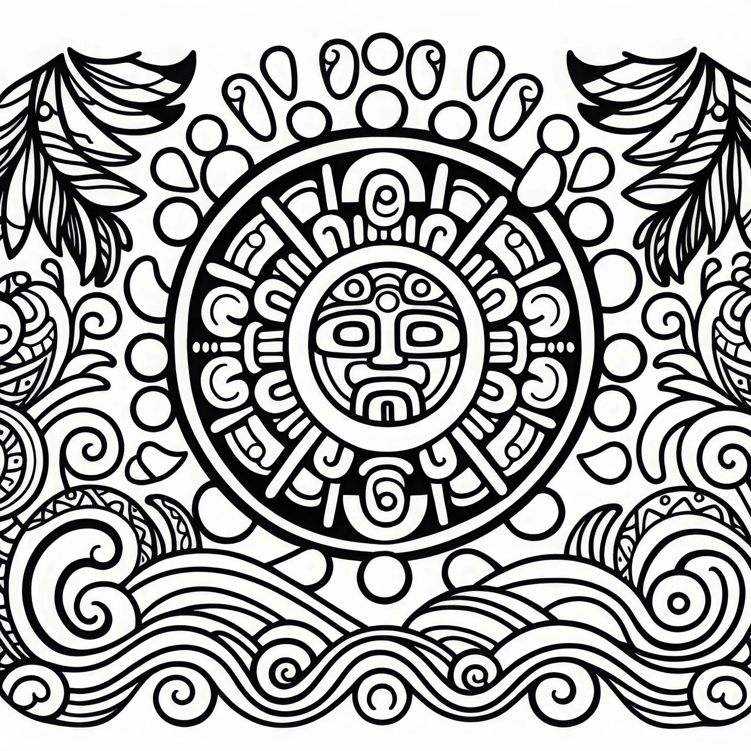 Muluc Wasser Malvorlage Sternzeichen Maya Kostenlos (Ausmalbild)