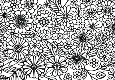Blumenmuster Ausmalbild zum Ausmalen und Herunterladen