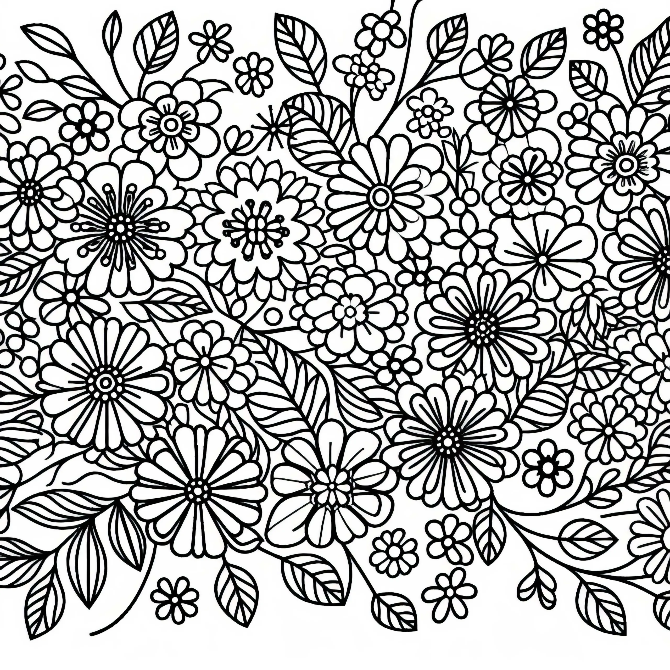 Blumenmuster Ausmalbild zum Ausmalen und Herunterladen