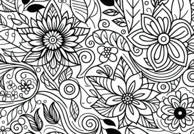 Blumenmuster: kostenlose Ausmalbilder