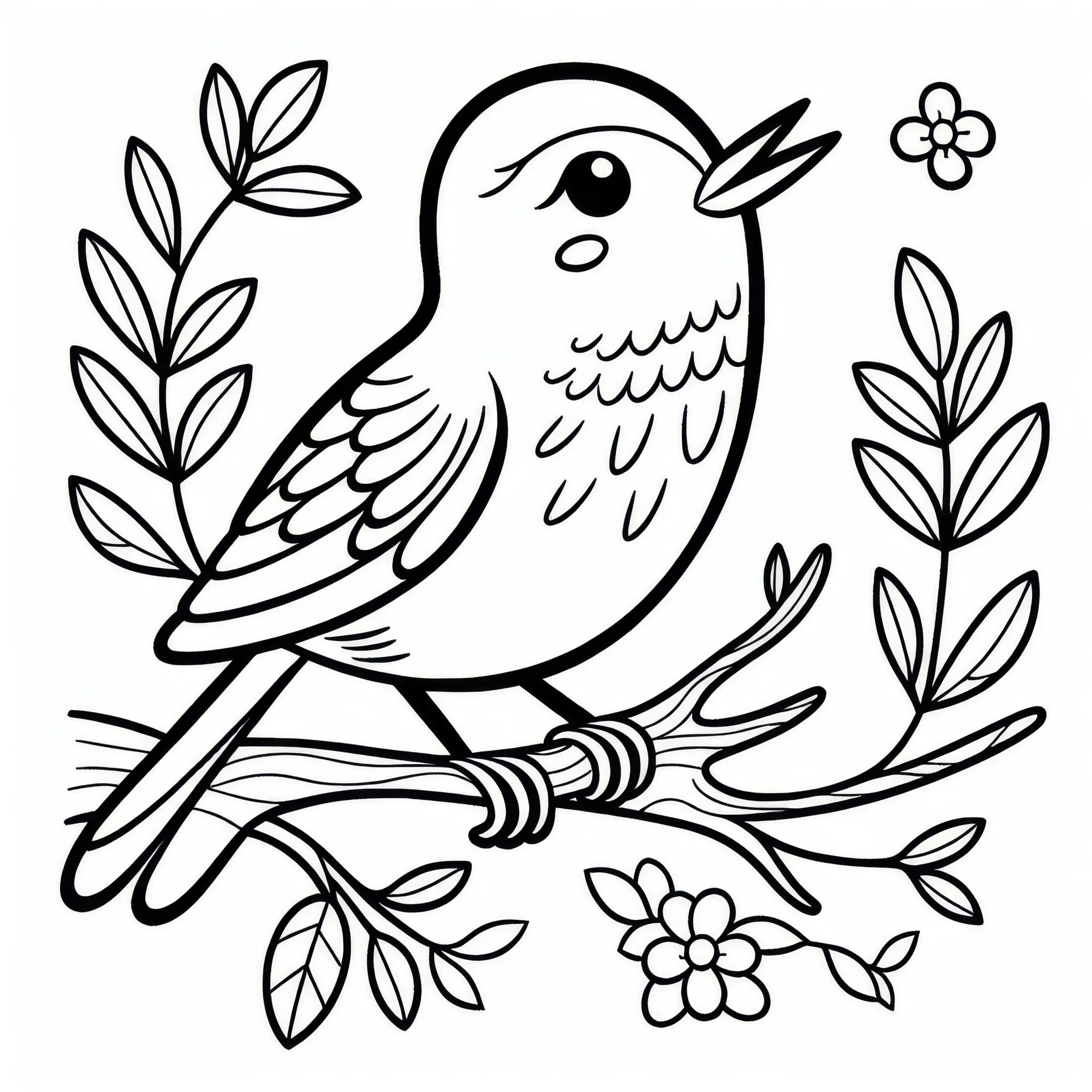 Nachtigall Vogel Europa Ausmalbild Kostenlos