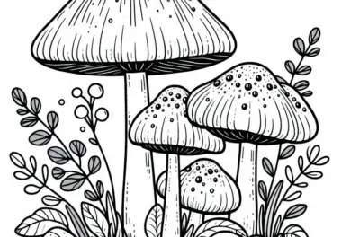 Nadelholz-Häubling: Galerina Marginata Malvorlage – Kostenloser Ausmalbild-Pilz
