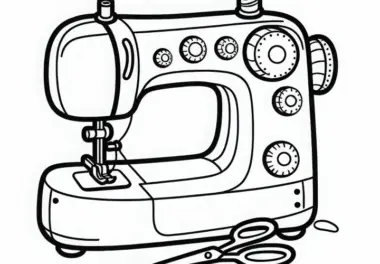 Nähmaschine eines Modedesigners Malvorlage gratis