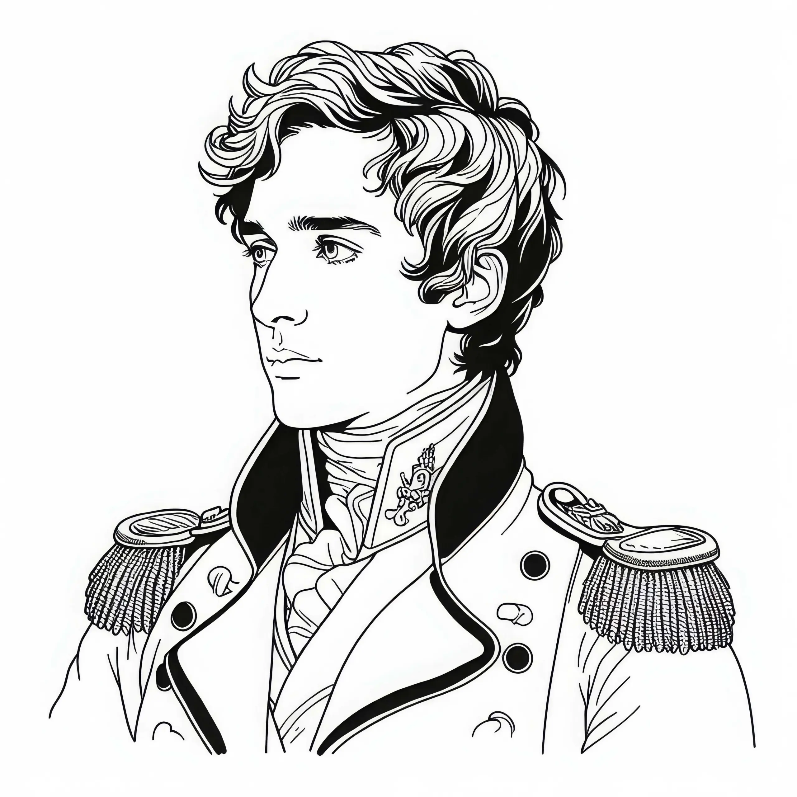 Napoleonisches Ausmalbild kostenlos herunterladen