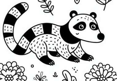 Nasenbär Ausmalbild Einfach Gratis