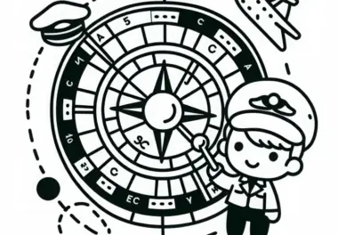 Navigationskarte für Piloten – Malvorlage kostenlos herunterladen
