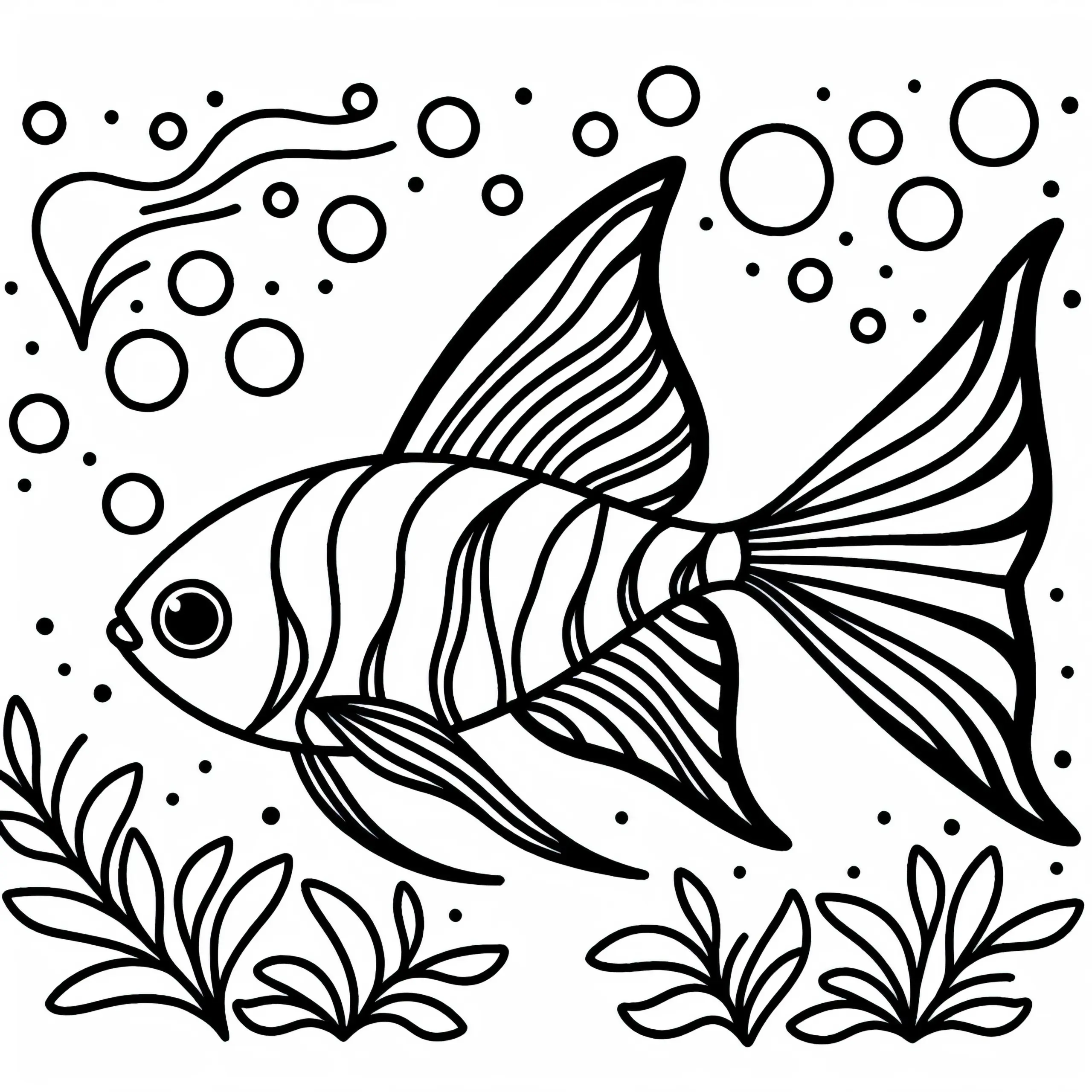 Ausmalbild von einem Neonfisch – Kostenlos herunterladen!