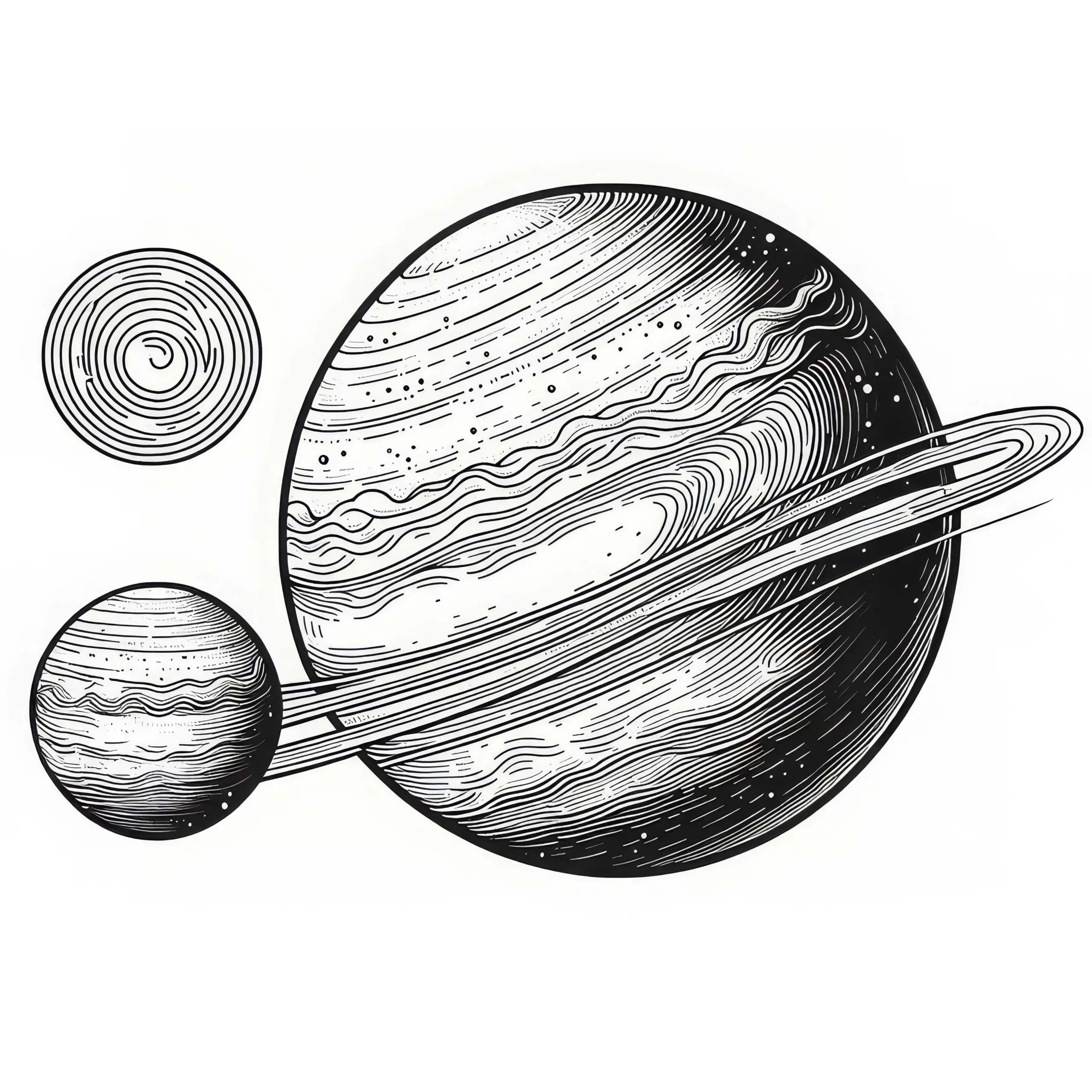 Neptun Malvorlage Einfach Gratis (Ausmalbild)
