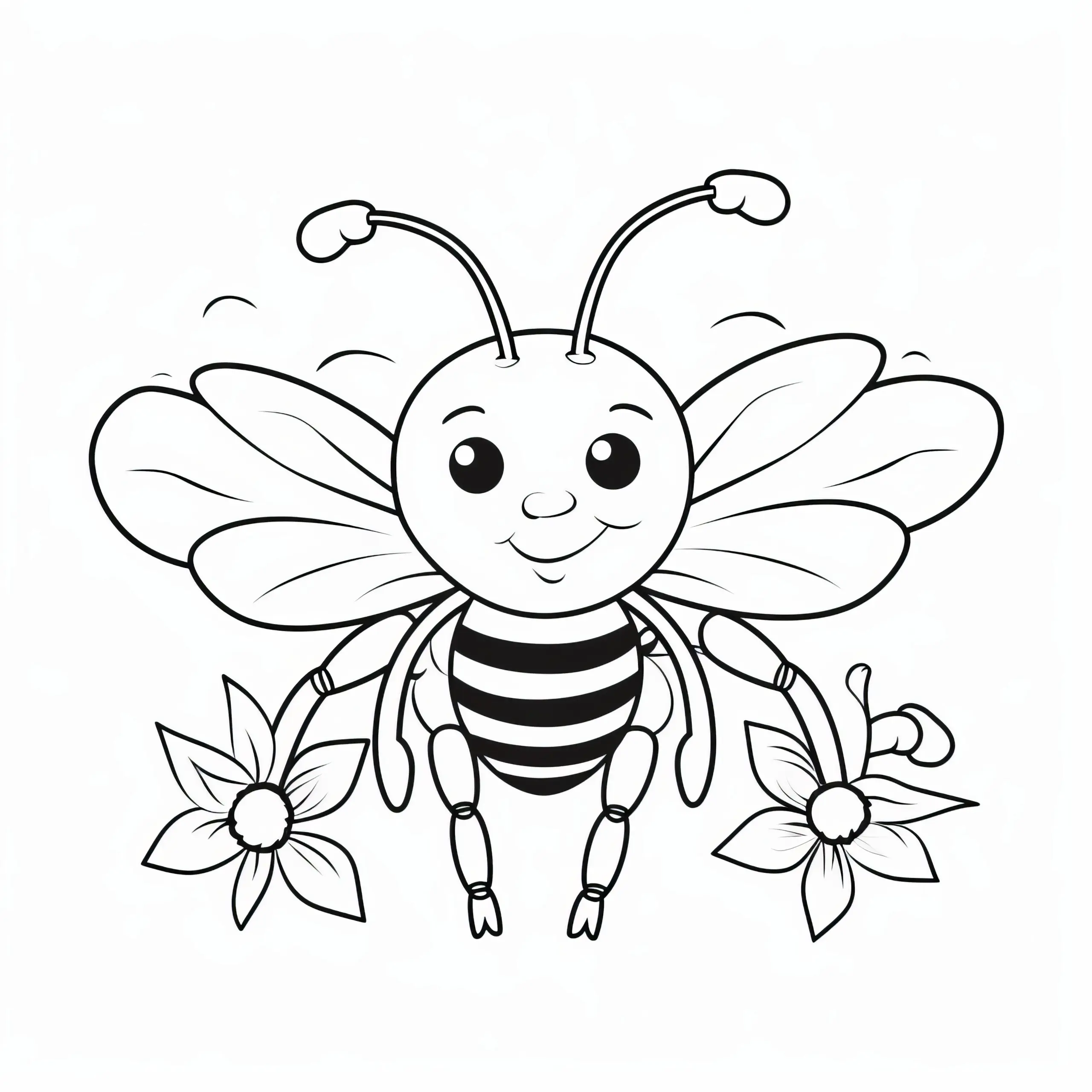 Niedliche Biene zum Ausmalen: Kostenlos zum Download (Ausmalbild)