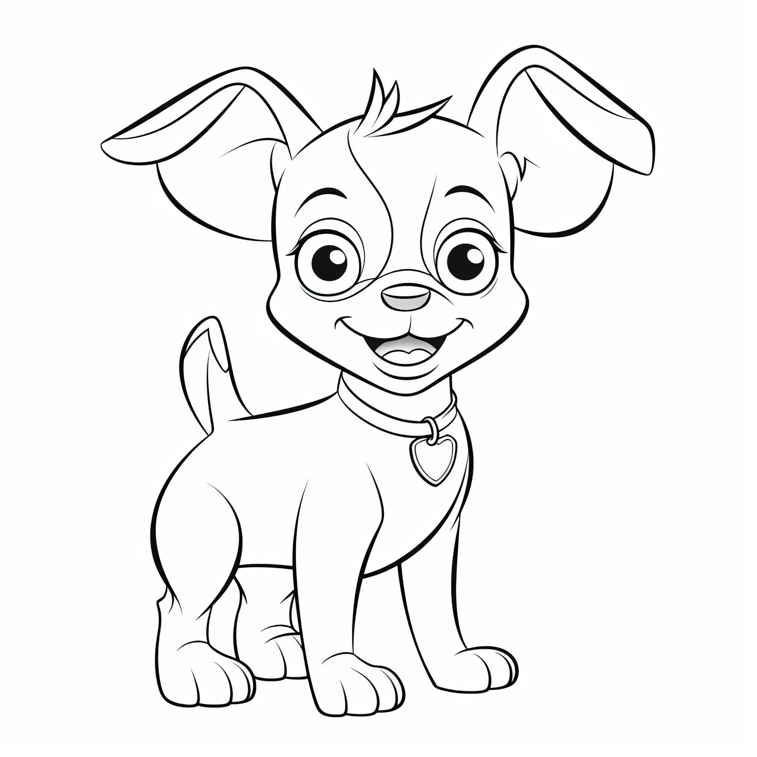 Niedlicher Hund: Einfaches Ausmalbild für Kinder (Kostenlos)