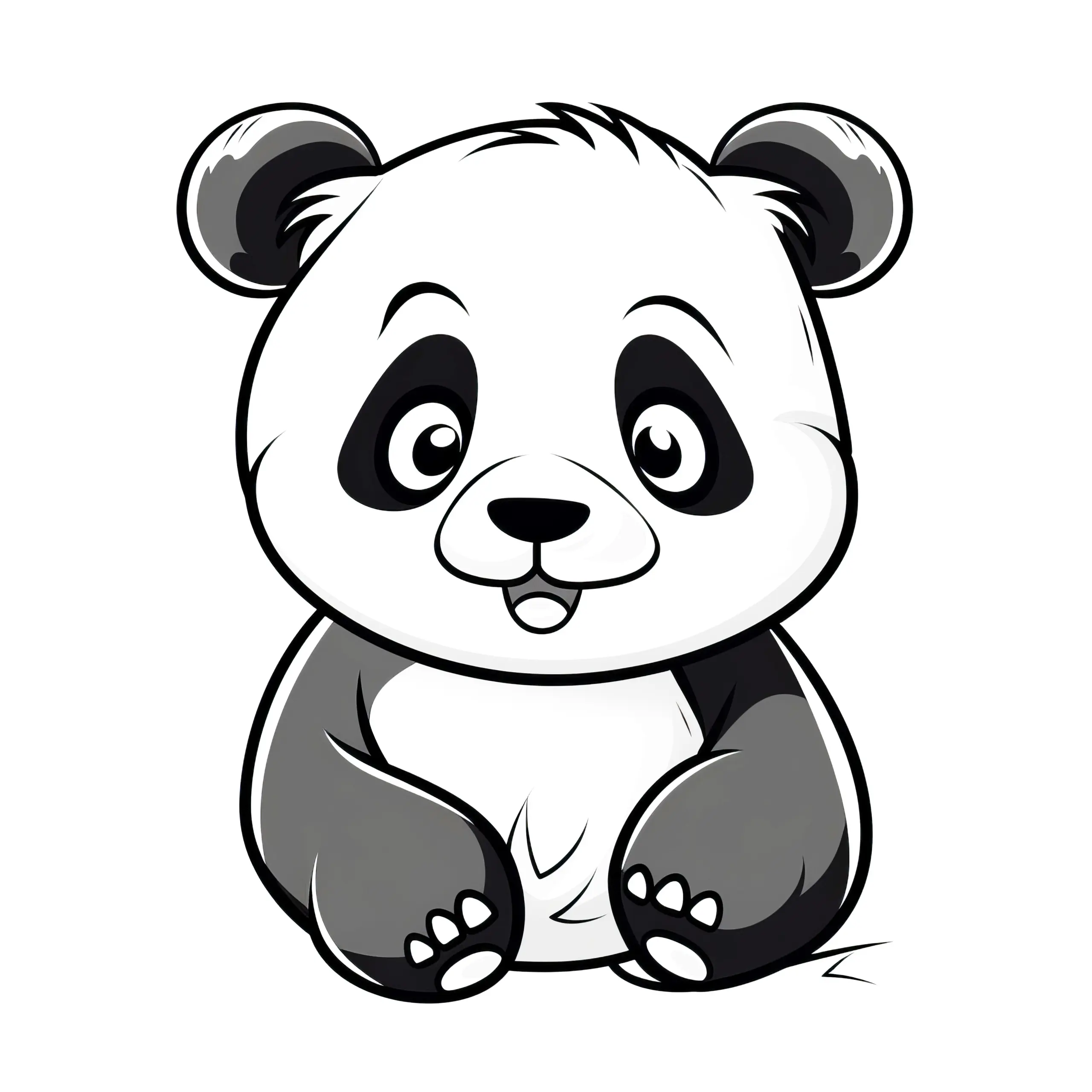 Niedlicher Panda zum Ausmalen: Bild ohne Hintergrund zum Herunterladen (Kostenlos) (Ausmalbild)