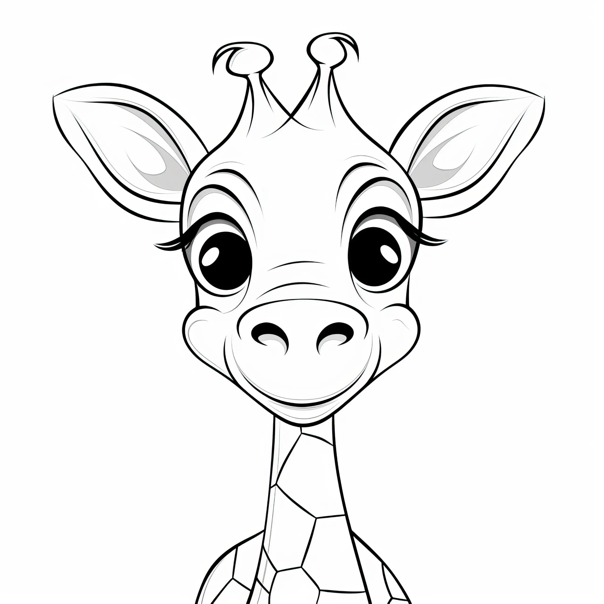 Niedliches Giraffenmädchen im Cartoon-Look als Ausmalbild (Gratis)
