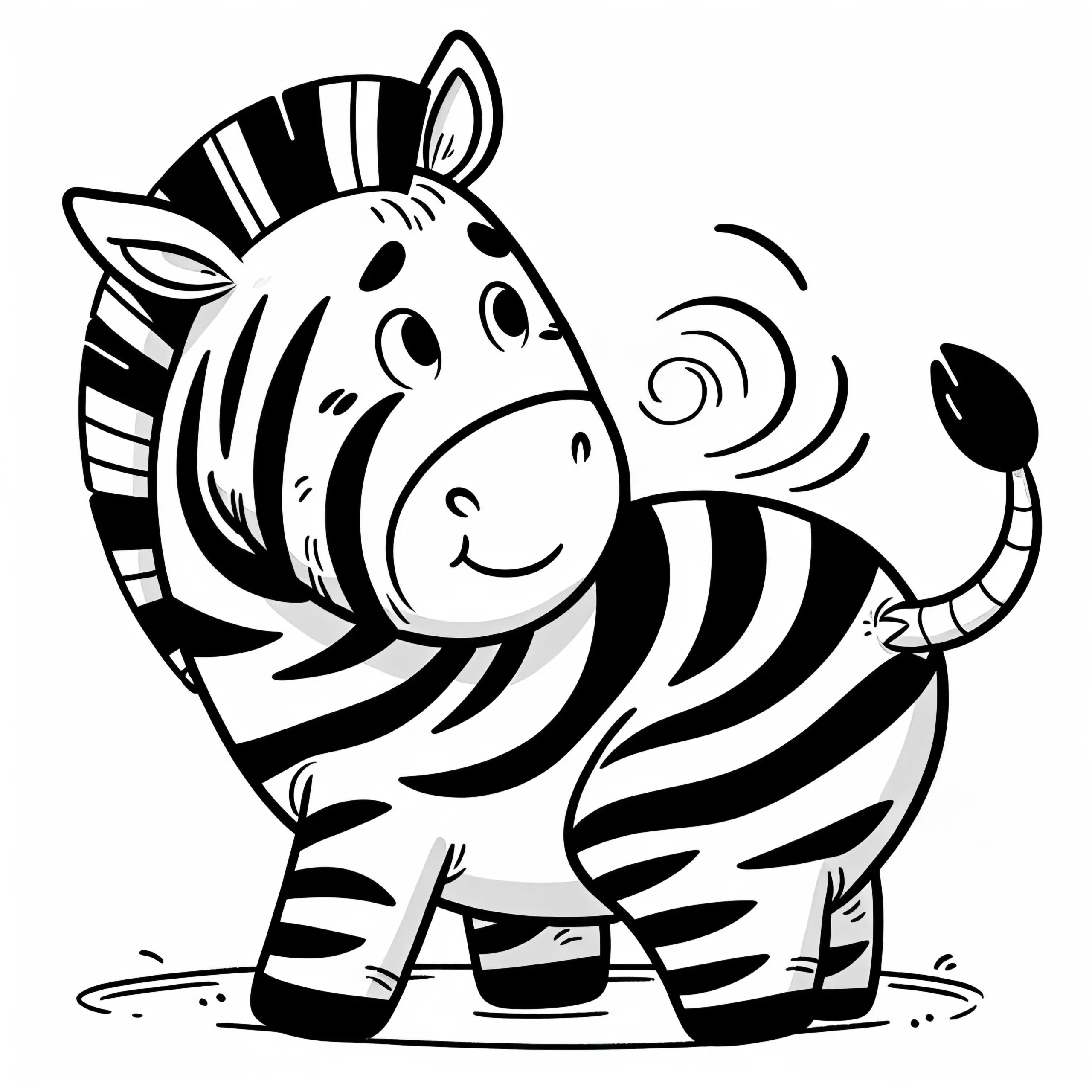 Niedliches Zebra Malvorlage: Einfaches Bild zum Downlaod (Kostenlos) (Ausmalbild)