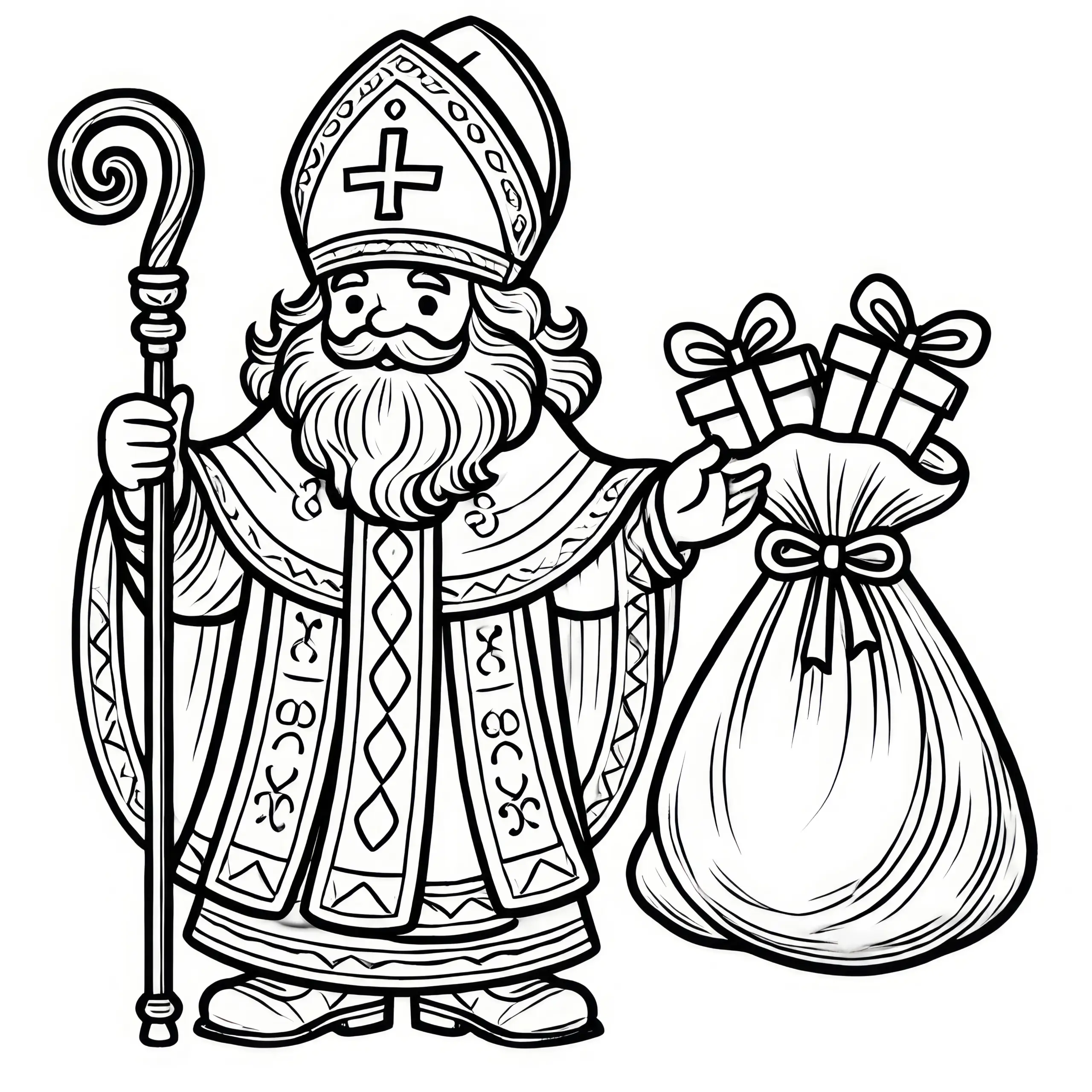 Nikolaus: kostenloses Ausmalbild