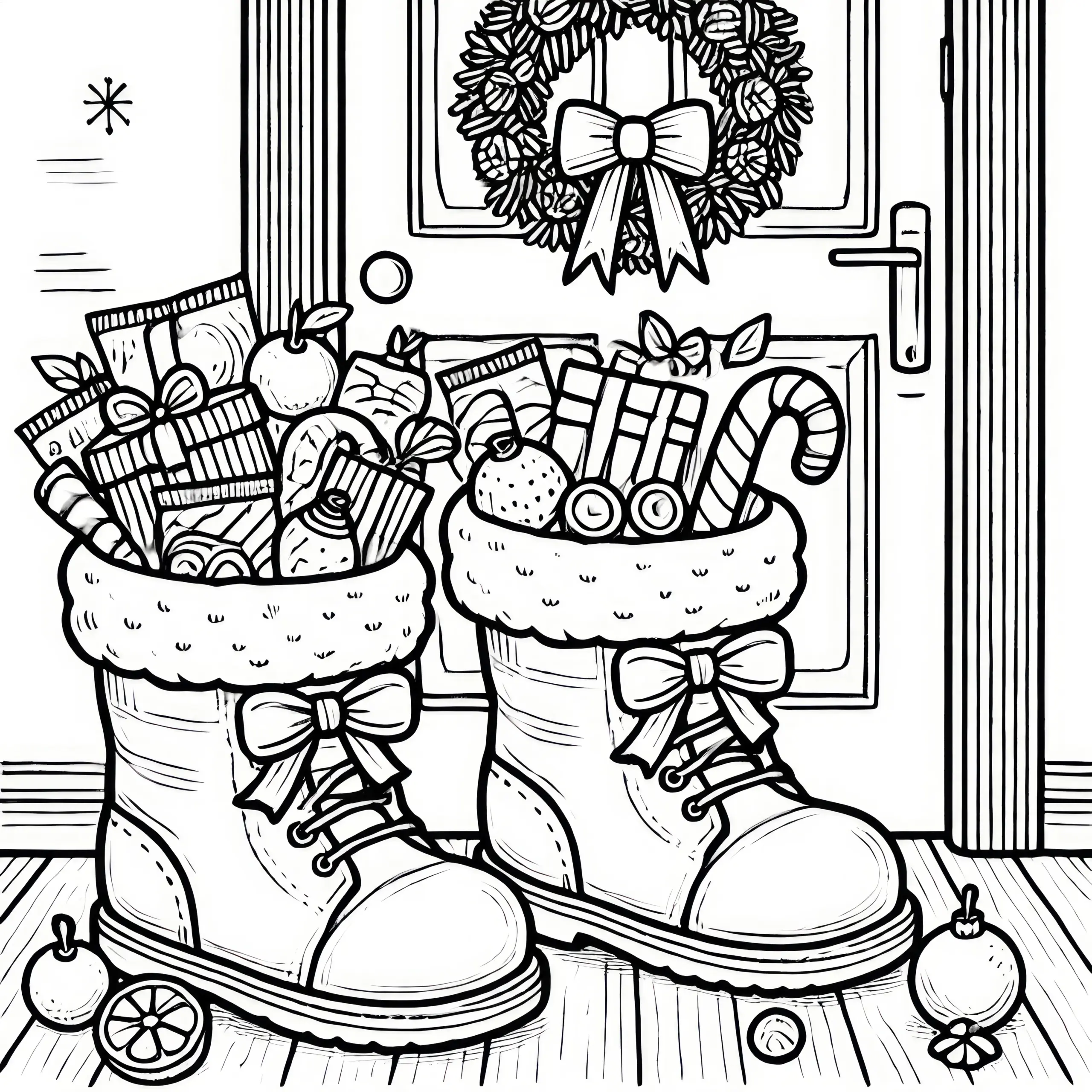 Nikolausstiefel: kostenlose Malvorlage ausdrucken (Ausmalbild)