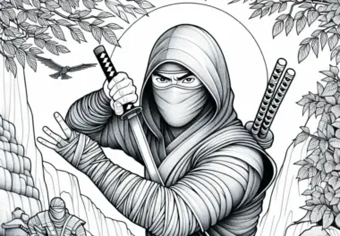 Ninja Ausmalbild – Detailreich und Kostenlos