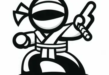 Ninja trainiert Kampfposition – Ausmalbild kostenlos