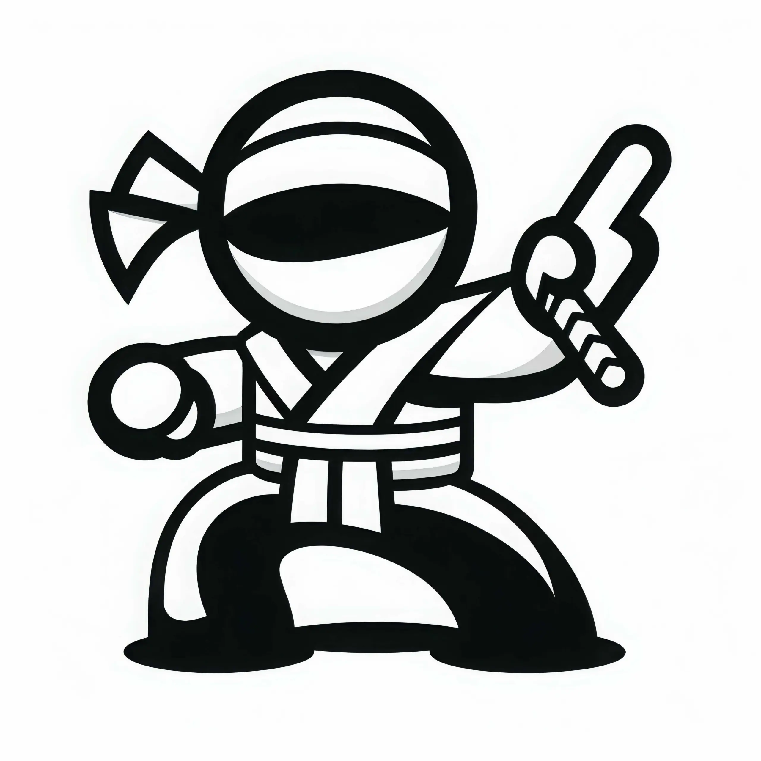 Ninja trainiert Kampfposition – Ausmalbild kostenlos