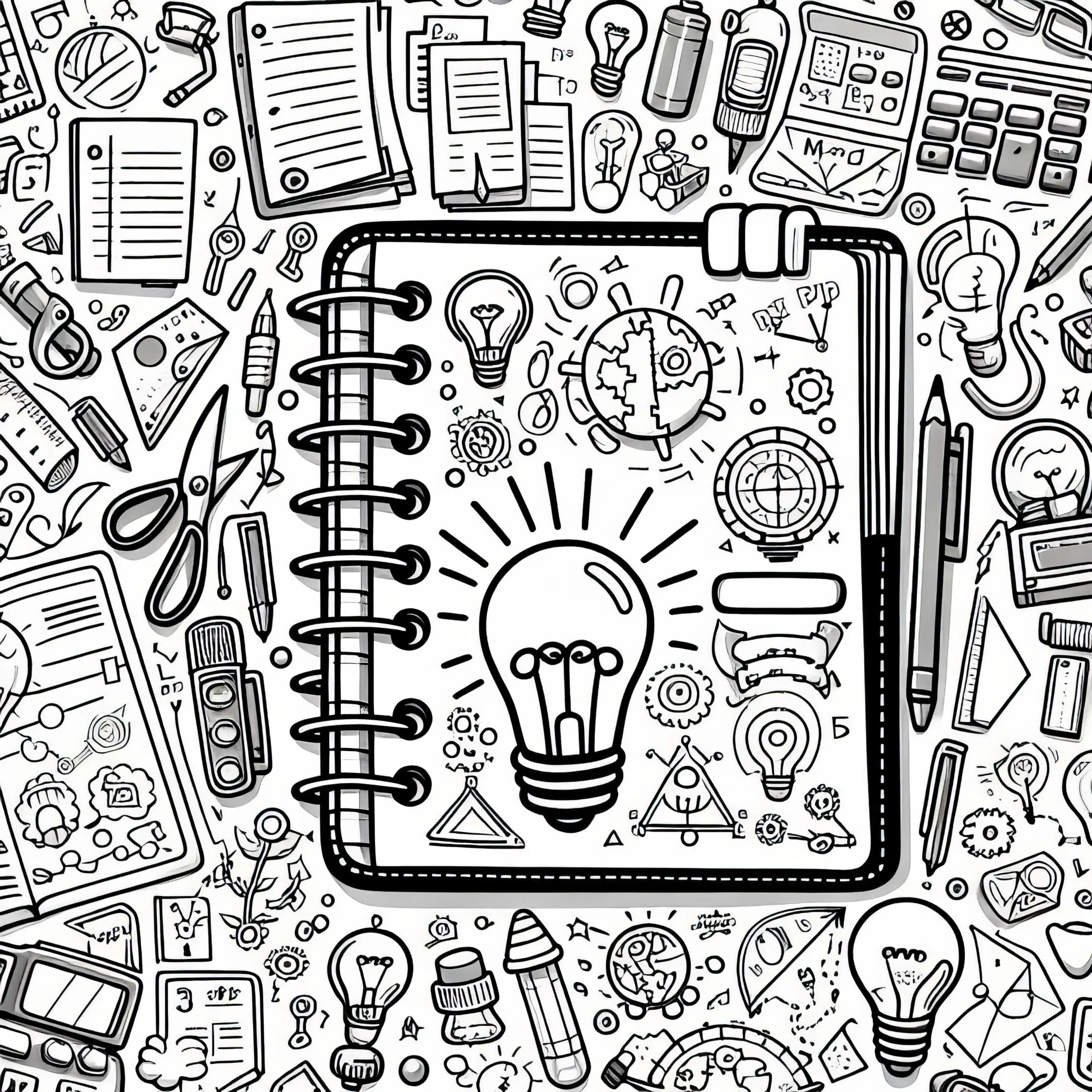 Notizbuch eines Erfinders – Kostenloses Ausmalbild zum Download