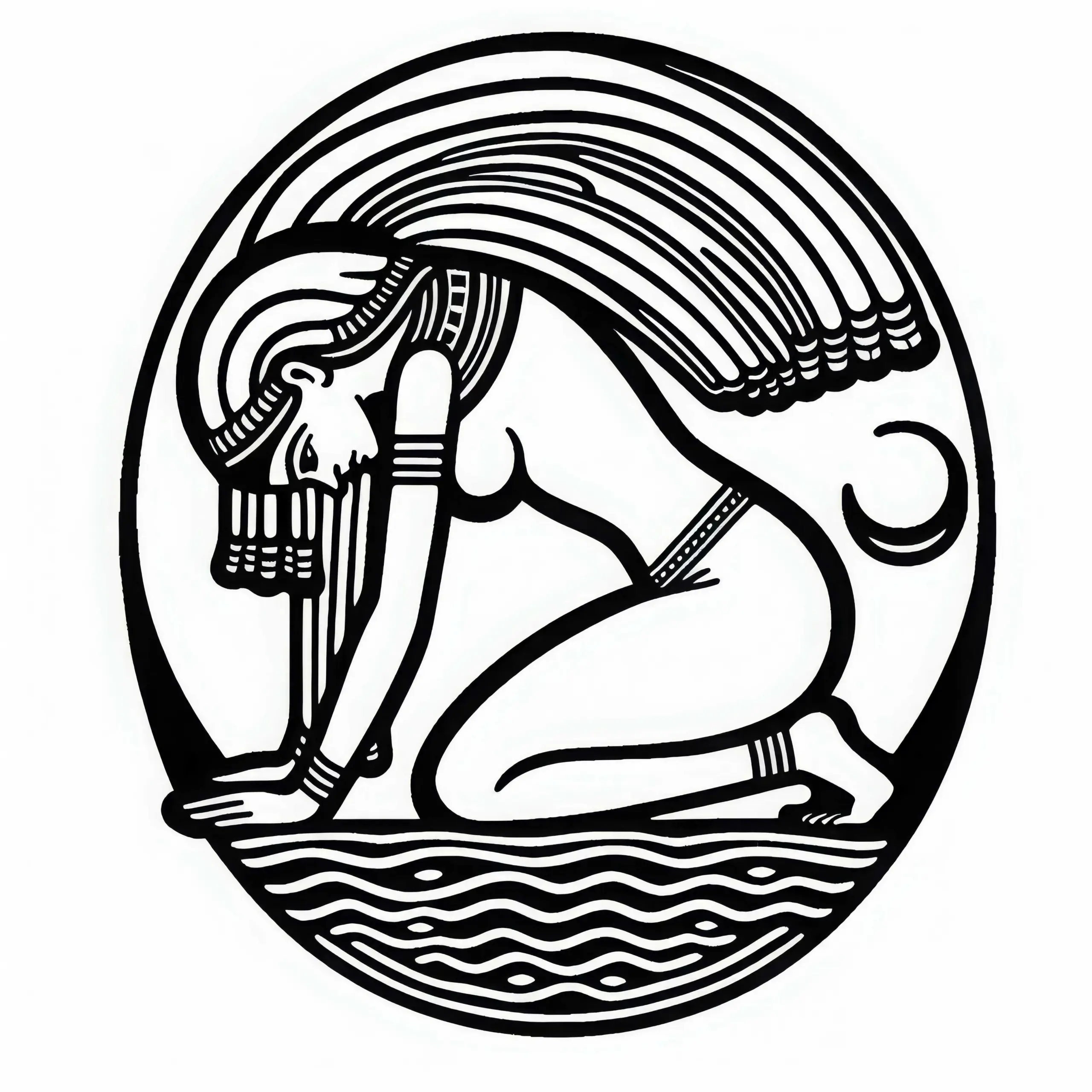 Nut die Himmelsgöttin – Ausmalbild zur ägyptischen Mythologie gratis
