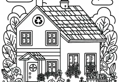 Öko-Haus Ausmalbild Kostenlos