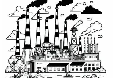 Öl-Kraftwerk Ausmalbild Kostenlos
