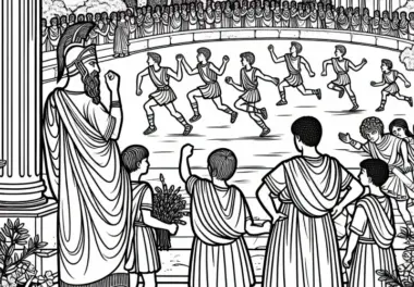 Olympischer Wettlauf Ausmalbild: Sparta und Athen Kostenlos Herunterladen