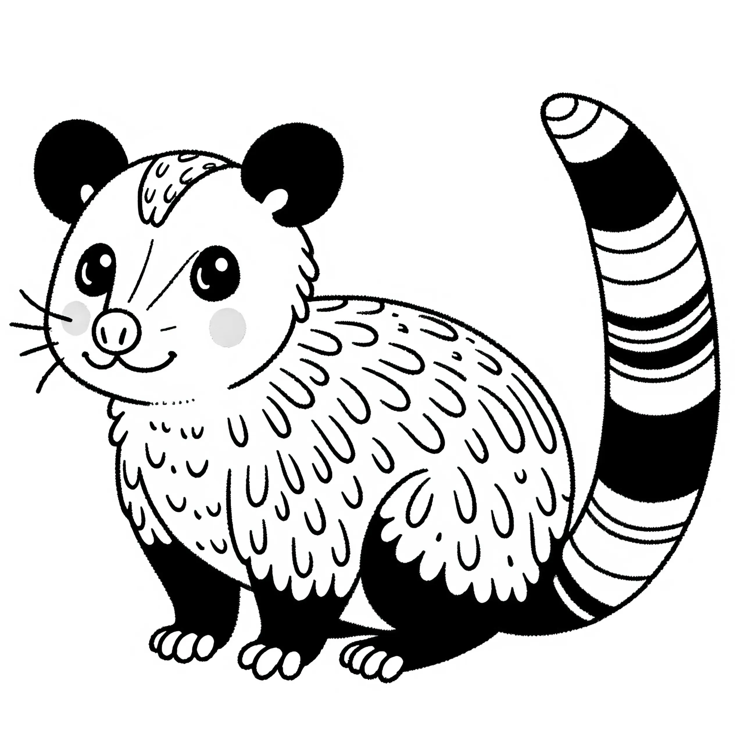 Opossum Malvorlage Einfach Gratis (Ausmalbild)