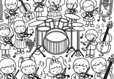 Ausmalbild Orchester kostenlos herunterladen