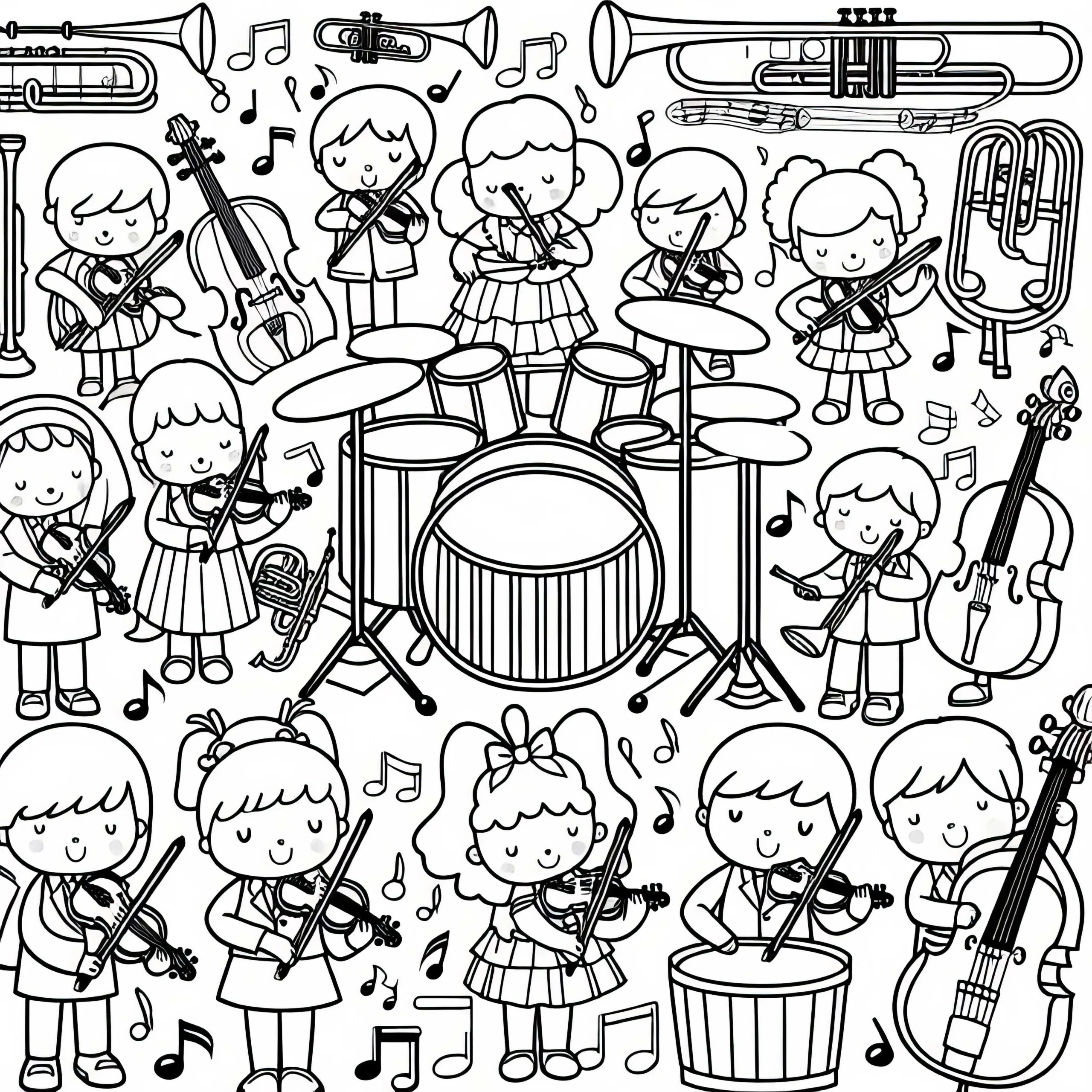 Ausmalbild Orchester kostenlos herunterladen