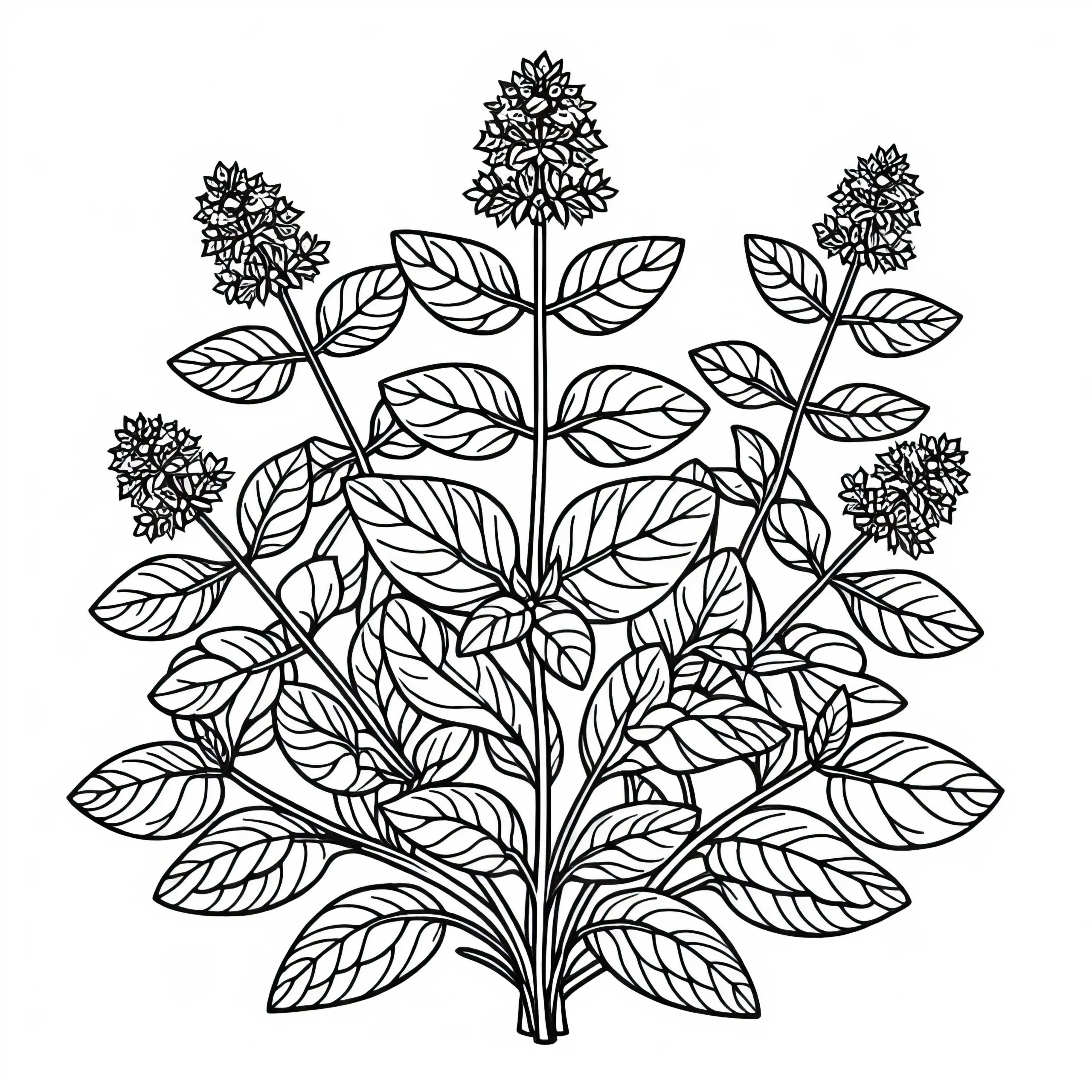 Oregano Malvorlage für Kräuter – Kostenlos und zum Ausmalen (Ausmalbild)