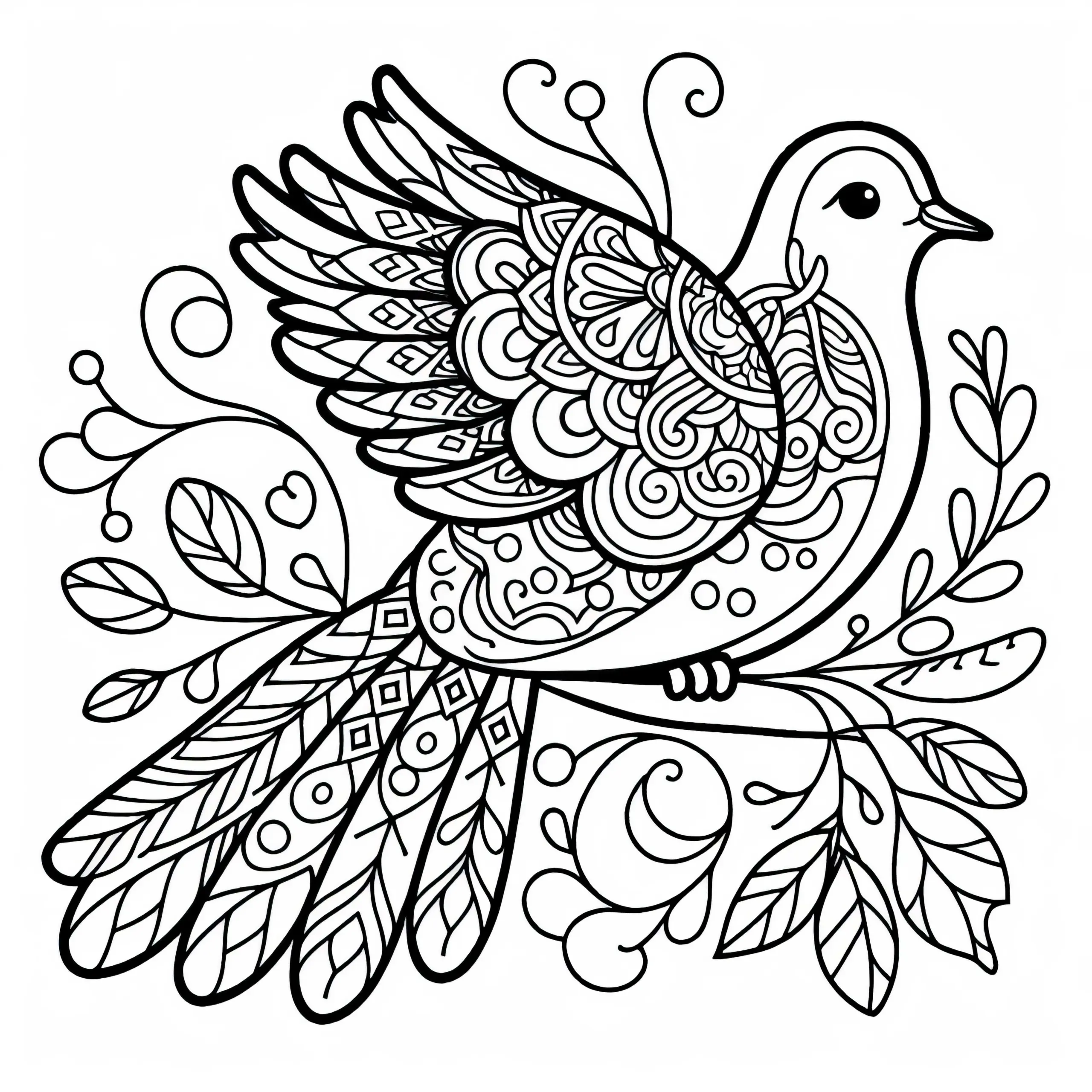 Orientalische Turteltaube – Gratis Malvorlage für Vogel-Fans aus Asien (Ausmalbild)