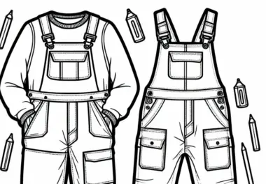 Ausmalbild für Kleidung im Overall – Kostenloser Download